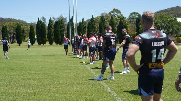 Saints players training at Narrabeen